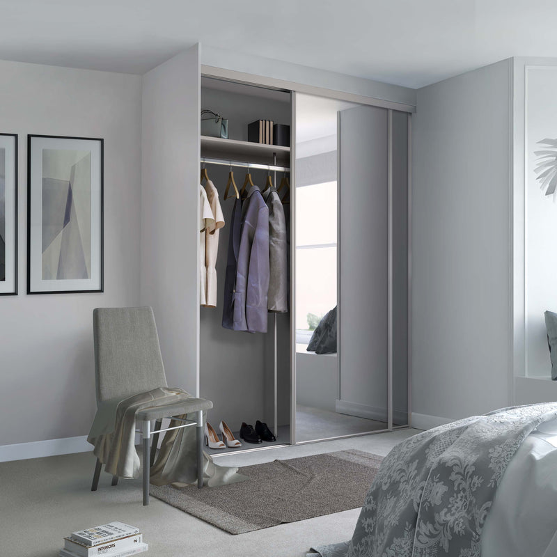 Classic Cashmere Frame Mirror Sliding Wardrobe Door Kit – 2260mm Height x 1800mm Width (2 x 914mm Doors)